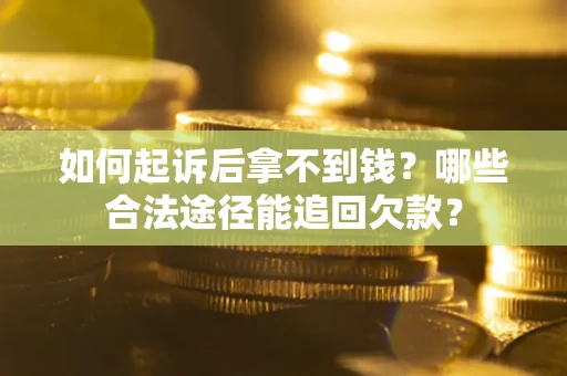 武汉如何起诉后拿不到钱？哪些合法途径能追回欠款？