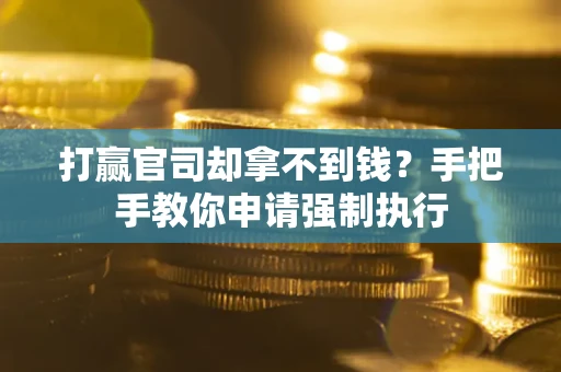 武汉打赢官司却拿不到钱？手把手教你申请强制执行