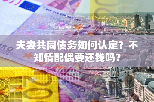 武汉夫妻共同债务如何认定？不知情配偶要还钱吗？