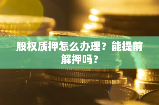 武汉股权质押怎么办理？能提前解押吗？